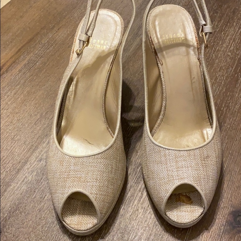 Stuart Weitzman Worn Once Wedge Linen Type - image 2